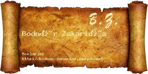 Bodnár Zakariás névjegykártya